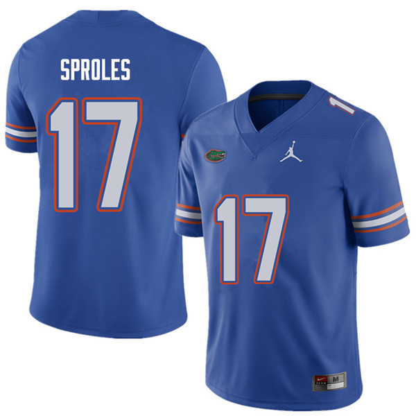 Jordan Brand Men #17 Nick Sproles Florida Gators College Football Jerseys Sale-Royal